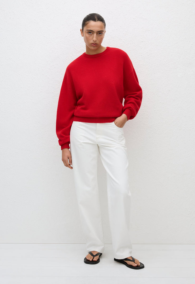 Cashmere Crew Sweater - Crimson - Matteau