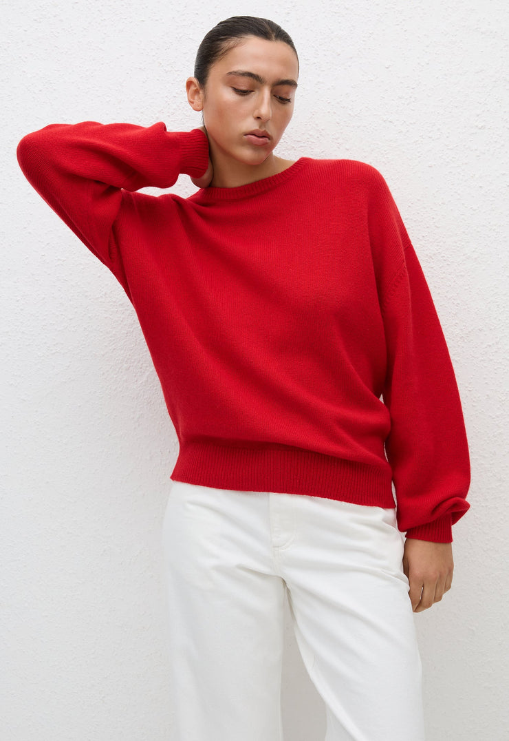 Cashmere Crew Sweater - Crimson - Matteau