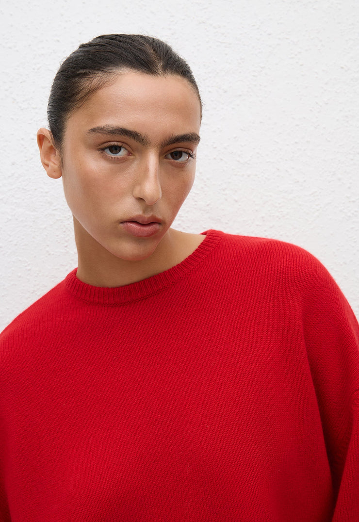 Cashmere Crew Sweater - Crimson - Matteau
