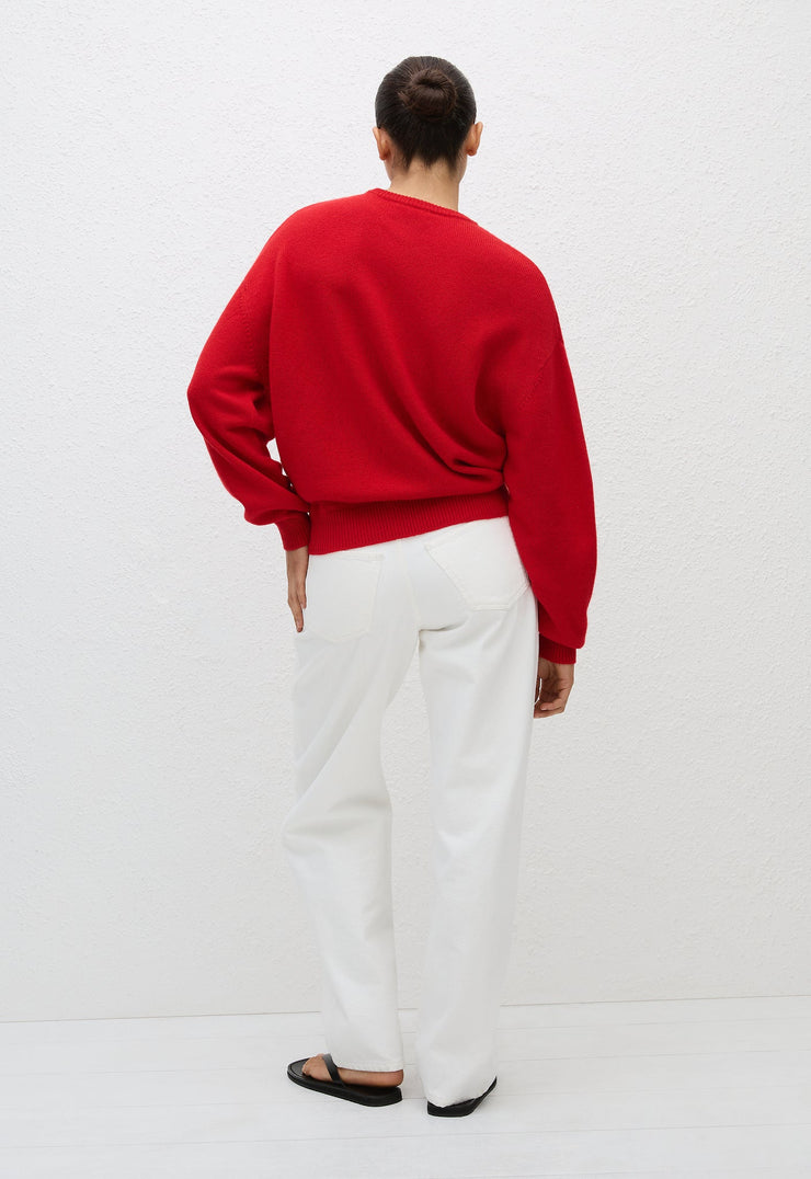 Cashmere Crew Sweater - Crimson - Matteau