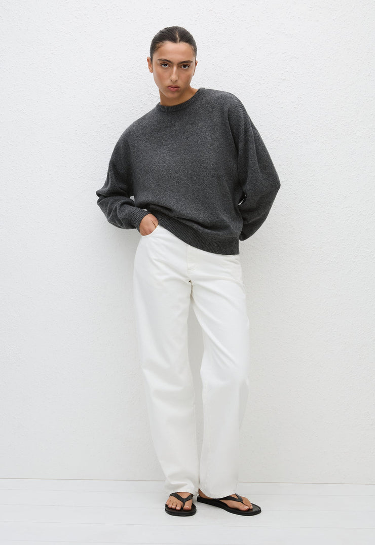 Cashmere Crew Sweater - Charcoal - Matteau