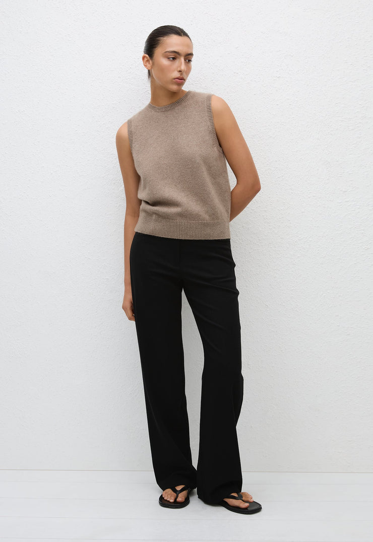 Cashmere Crew Vest - Wheat - Matteau