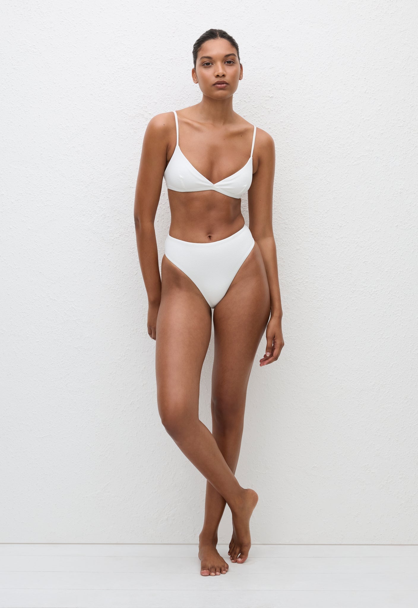 Nineties High Waist Brief - Chalk Crinkle - Matteau