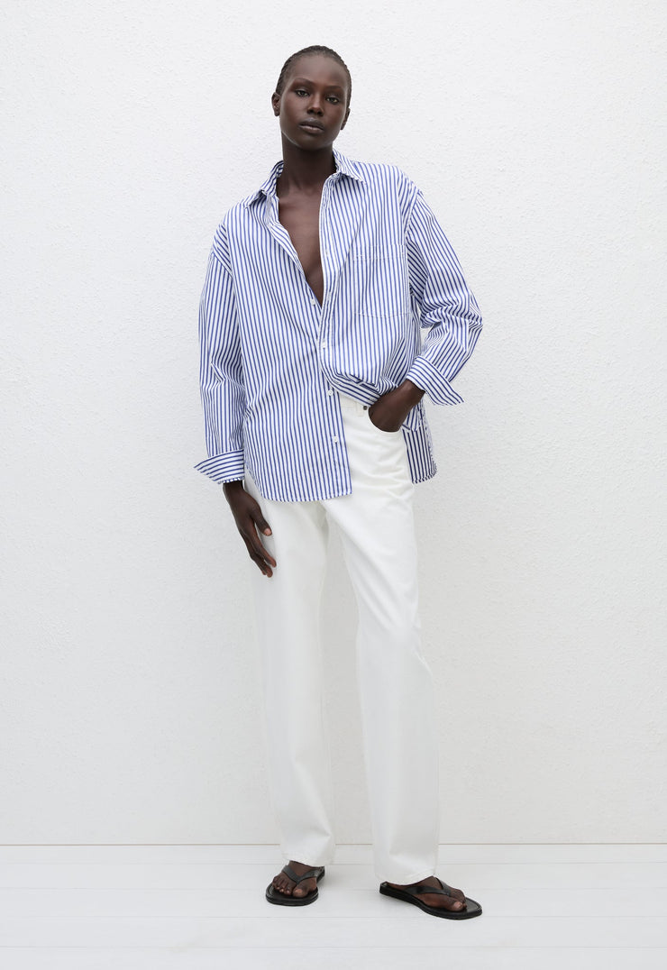 Classic Stripe Shirt - Cobalt Stripe - Matteau