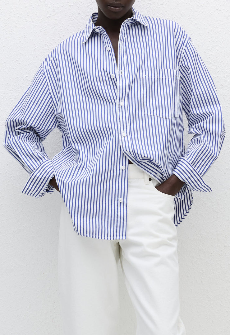 Classic Stripe Shirt - Cobalt Stripe - Matteau