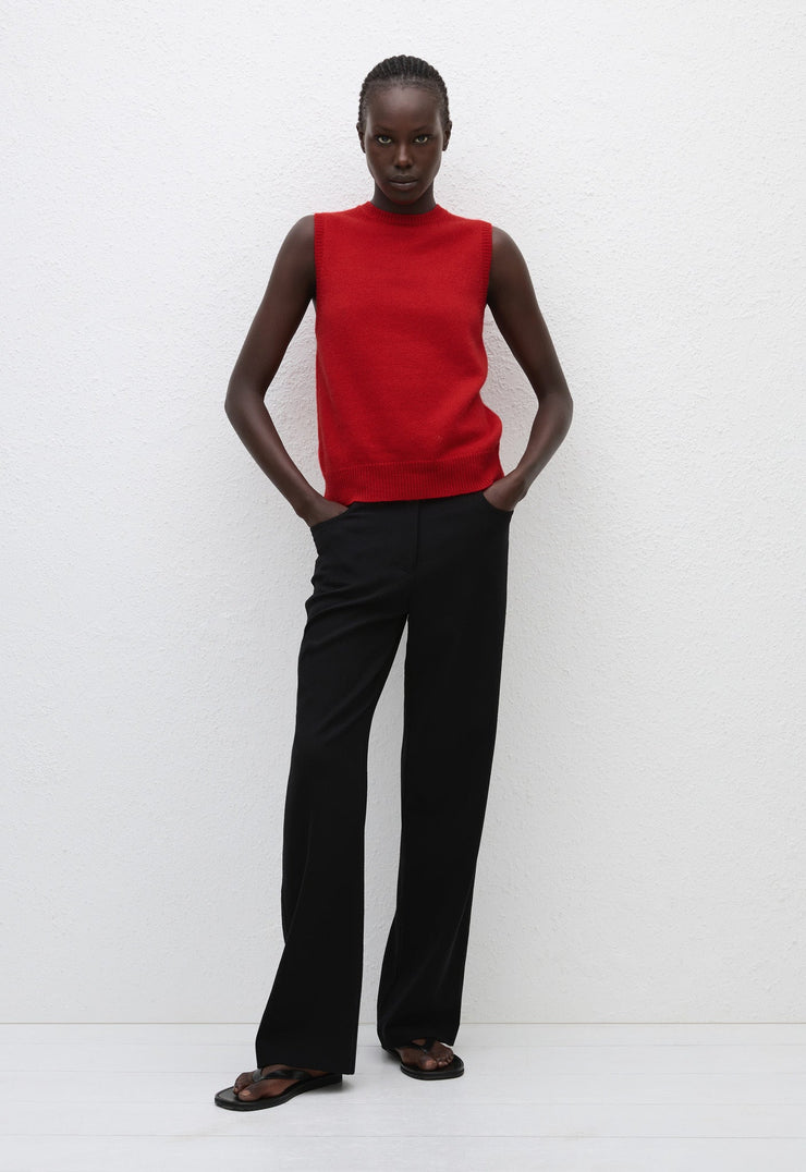 Cashmere Crew Vest - Crimson - Matteau