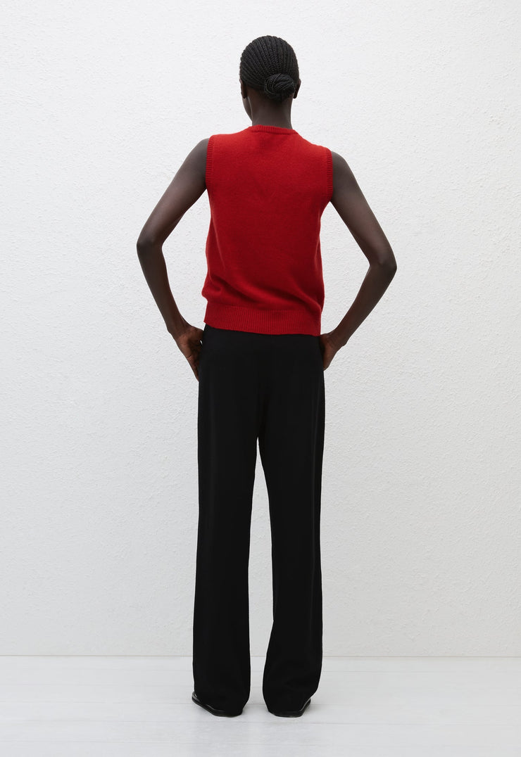 Cashmere Crew Vest - Crimson - Matteau