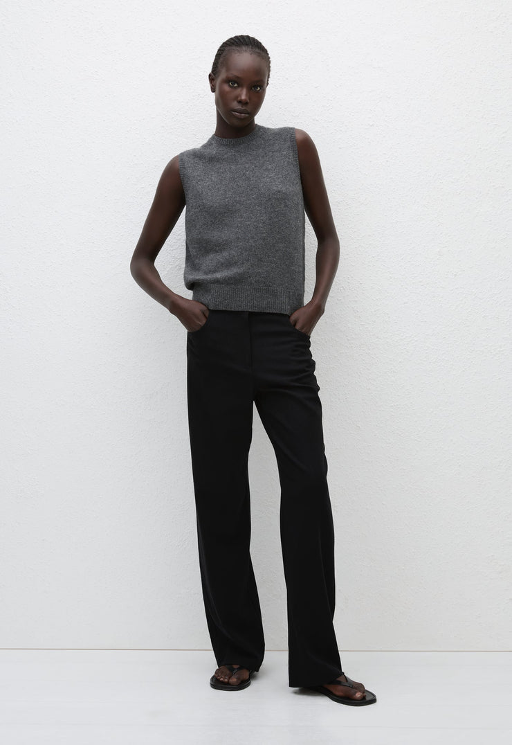 Cashmere Crew Vest - Charcoal - Matteau