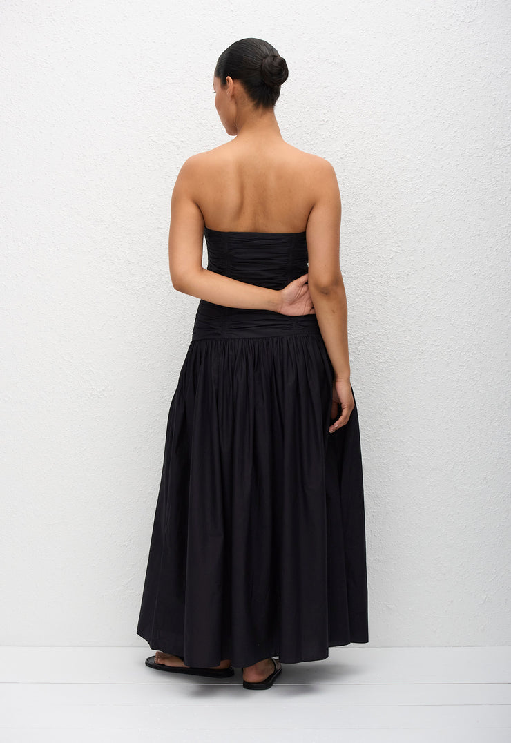 Strapless Drop Waist Dress - Black - Matteau