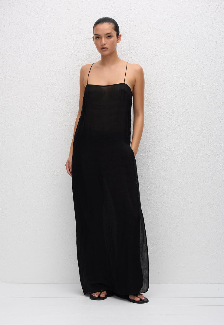 Sheer Cami Dress - Black - Matteau