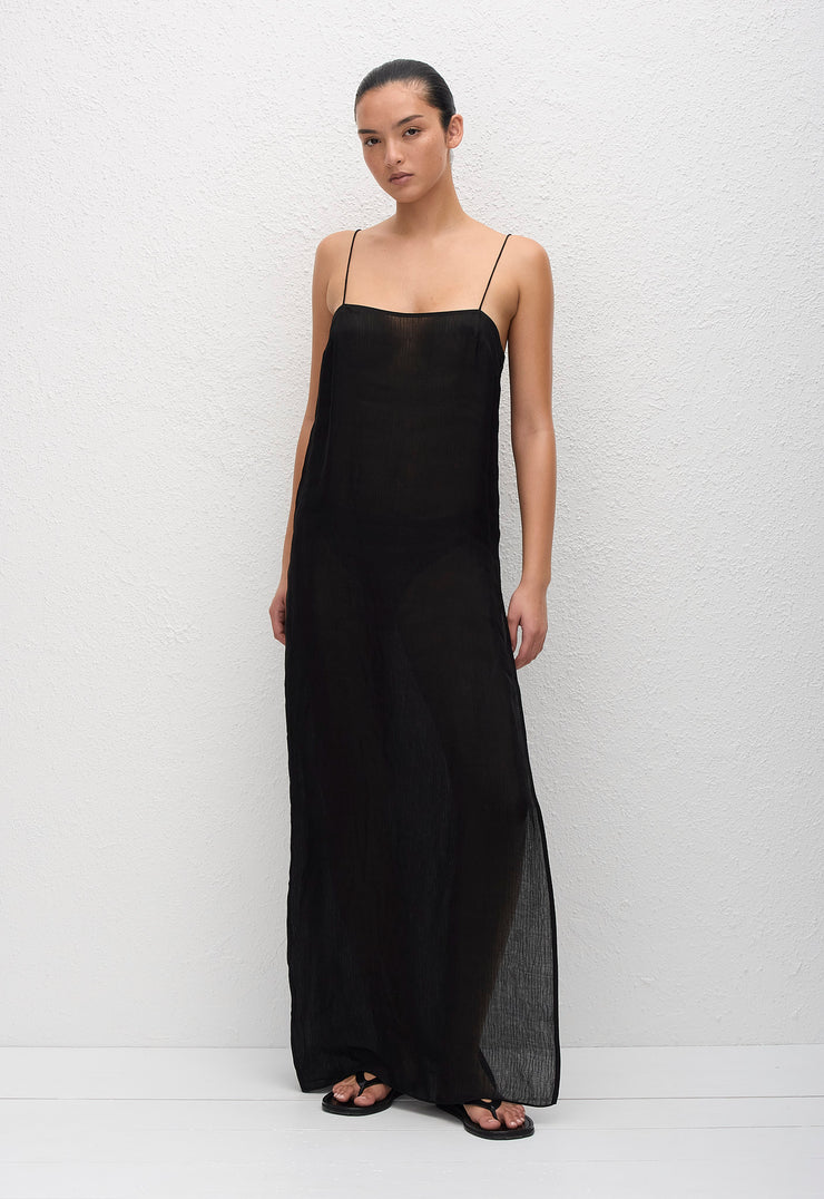 Sheer Cami Dress - Black - Matteau