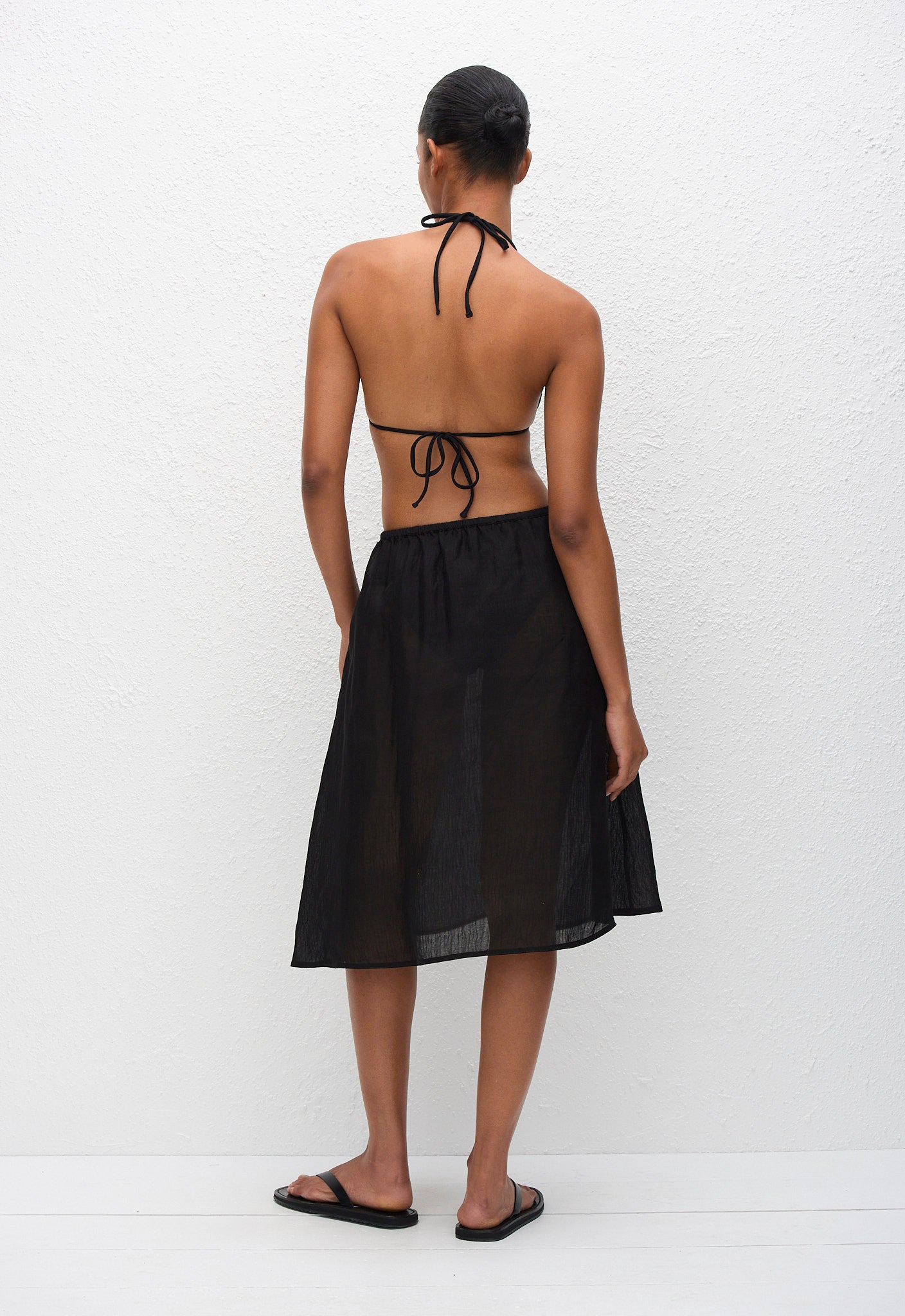 Sheer Midi Skirt - Black - Matteau