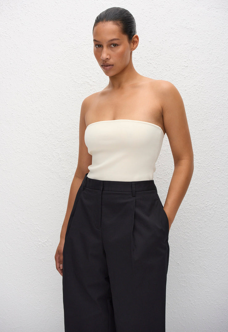 Strapless Knit Top - Ecru - Matteau
