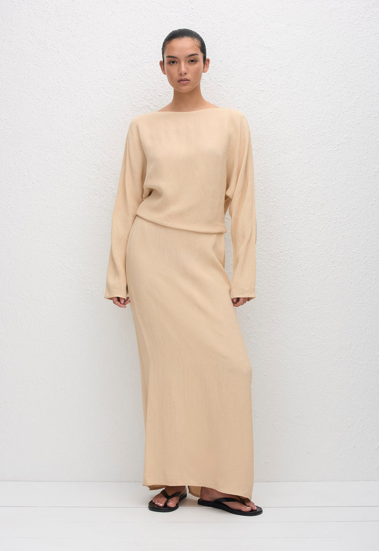 Straight Midi Skirt - Flax - Matteau