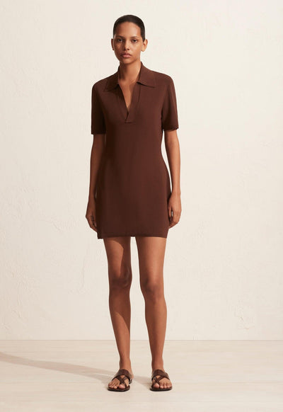 Polo Knit Dress - Cacao - Matteau