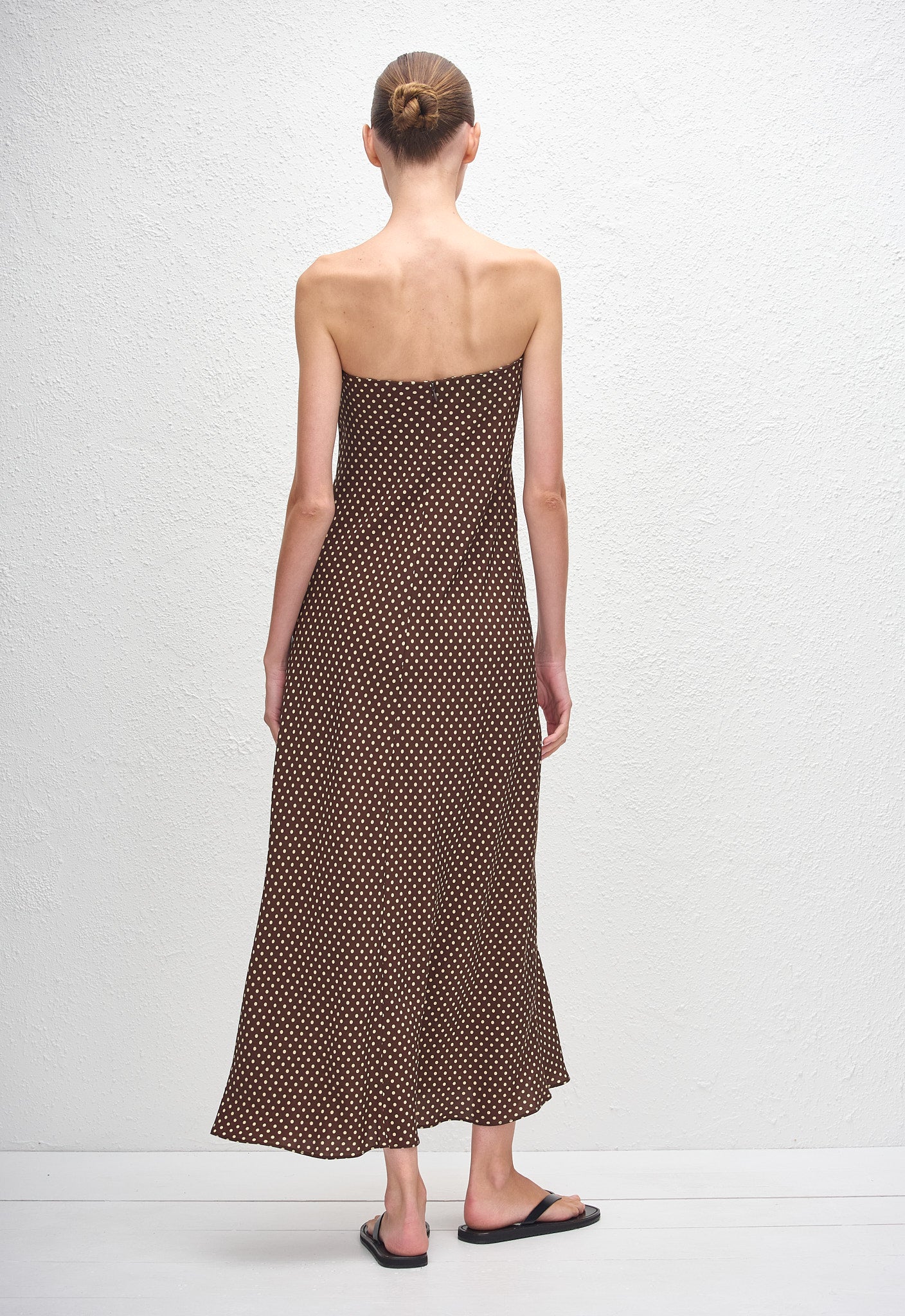 Bias Column Dress - Polka Dot (Chocolate) - Matteau