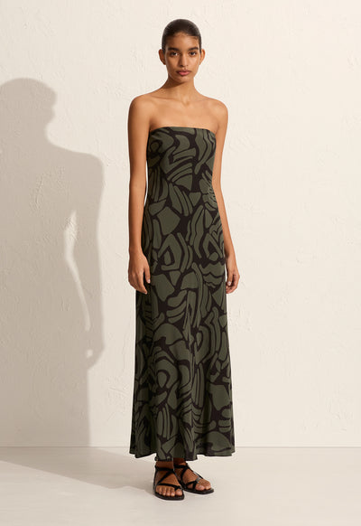 Bias Column Dress - Pebble - Matteau