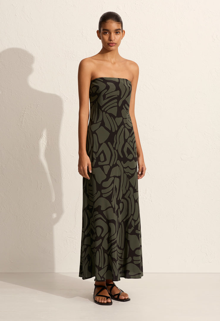 Bias Column Dress - Pebble - Matteau