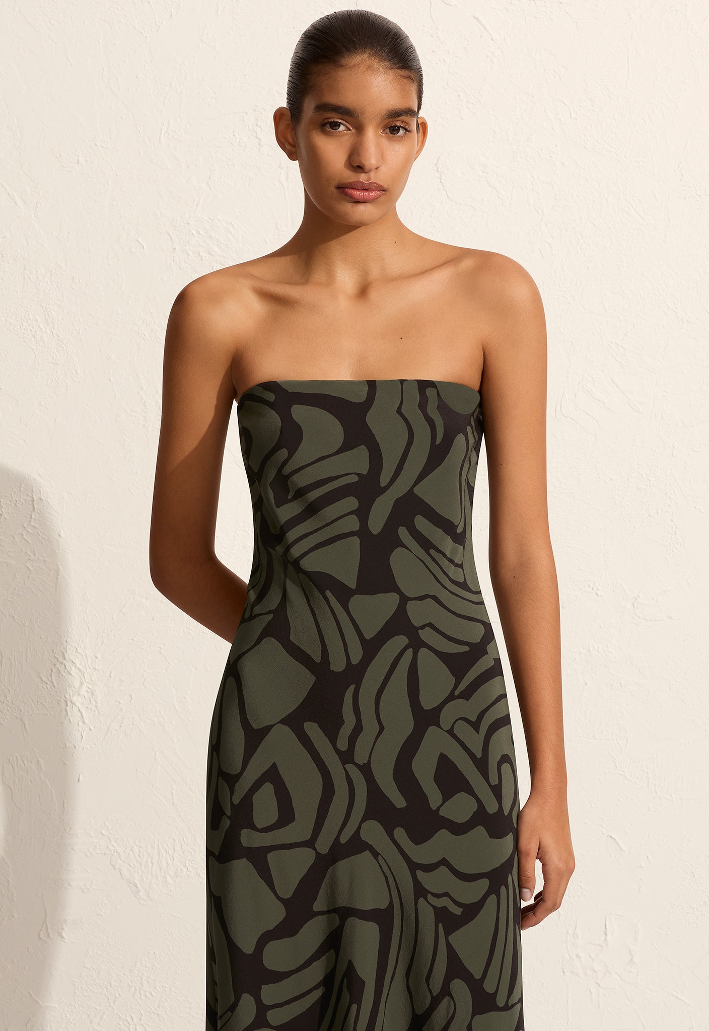 Bias Column Dress - Pebble - Matteau