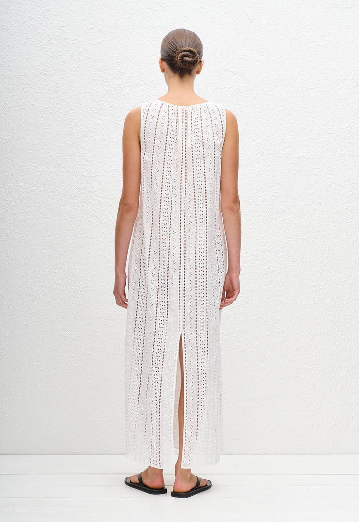 Broderie Day Dress - White - Matteau