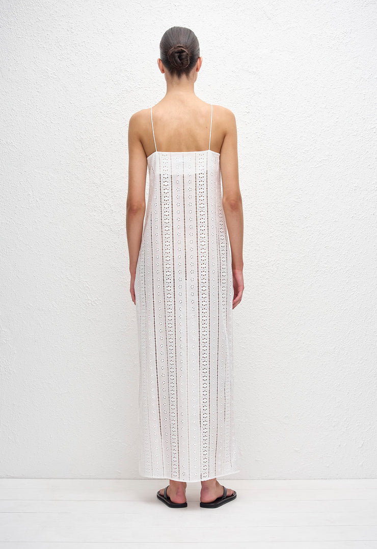 Broderie Shift Dress - White - Matteau