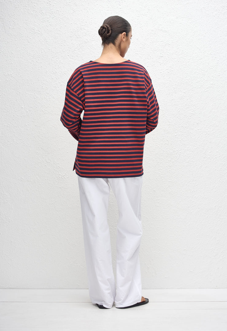 Breton Stripe Tee - Red/Navy Stripe - Matteau