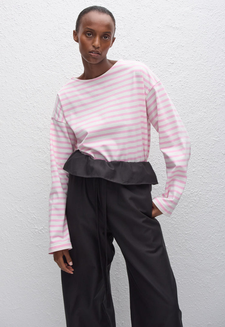 Breton Stripe Tee - Rose/White - Matteau