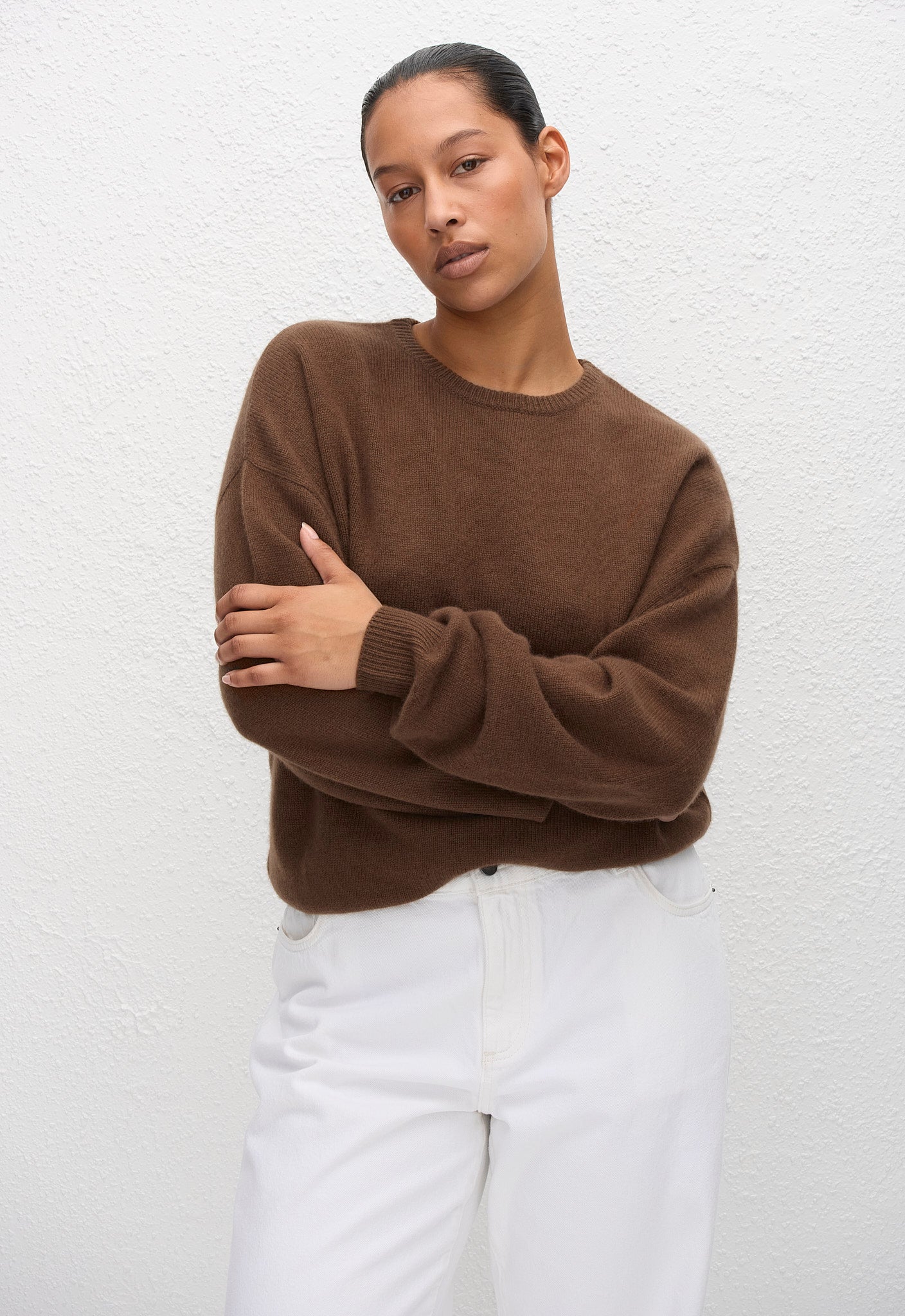 Cashmere Crew Sweater - Chestnut - Matteau