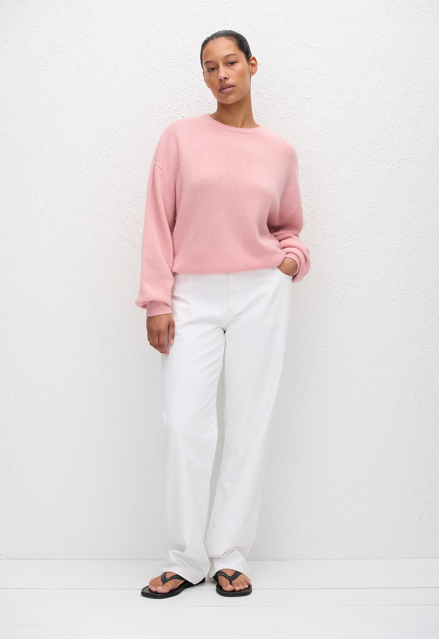 Cashmere Crew Sweater - Sorbet - Matteau