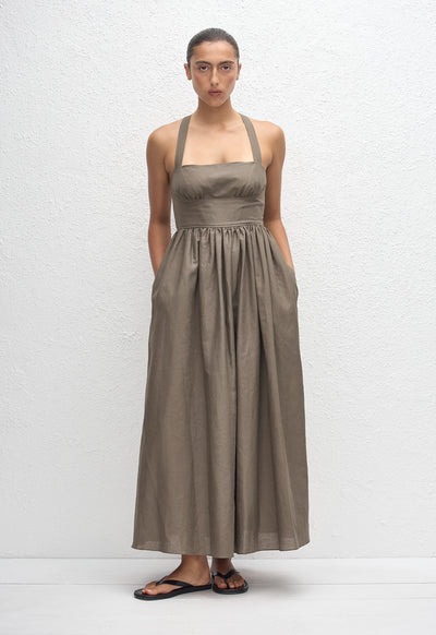 Crossback Linen Dress - Myrtle - Matteau