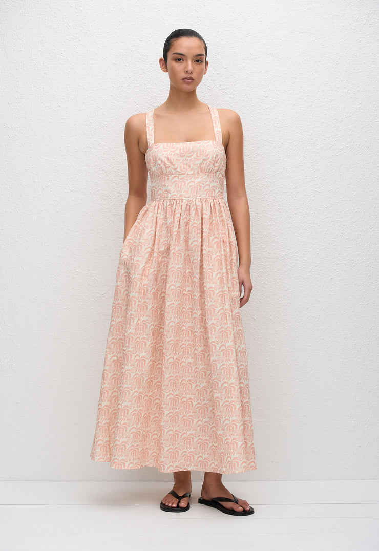 Crossback Linen Dress - Oasis - Matteau