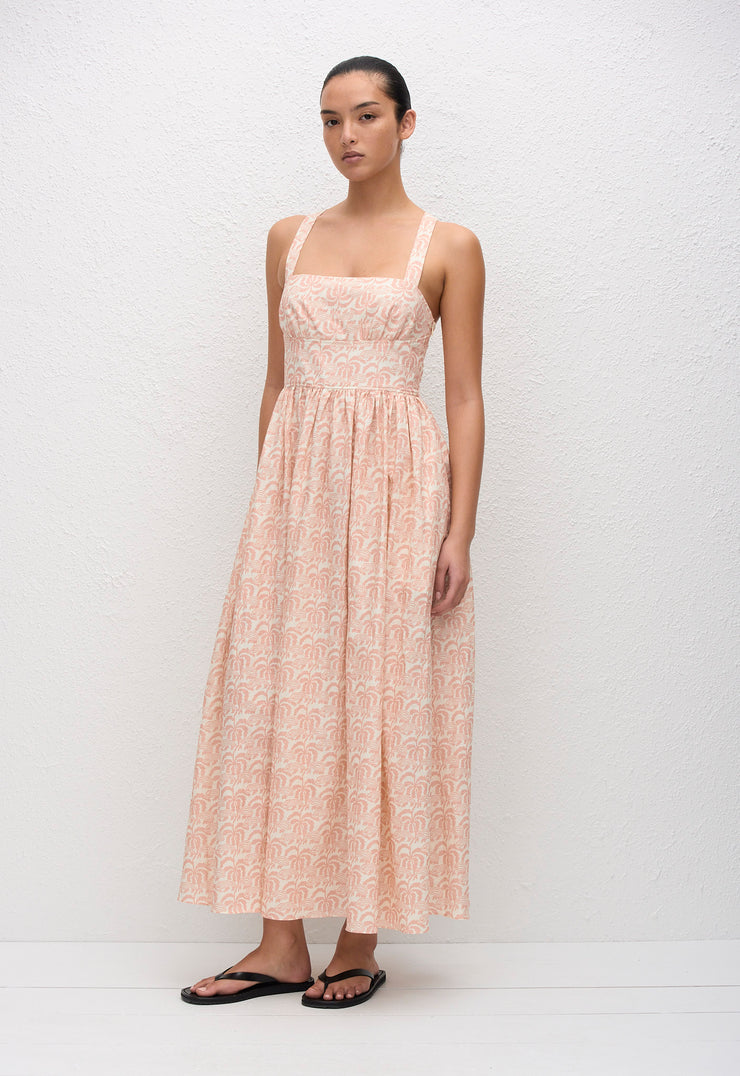 Crossback Linen Dress - Oasis - Matteau