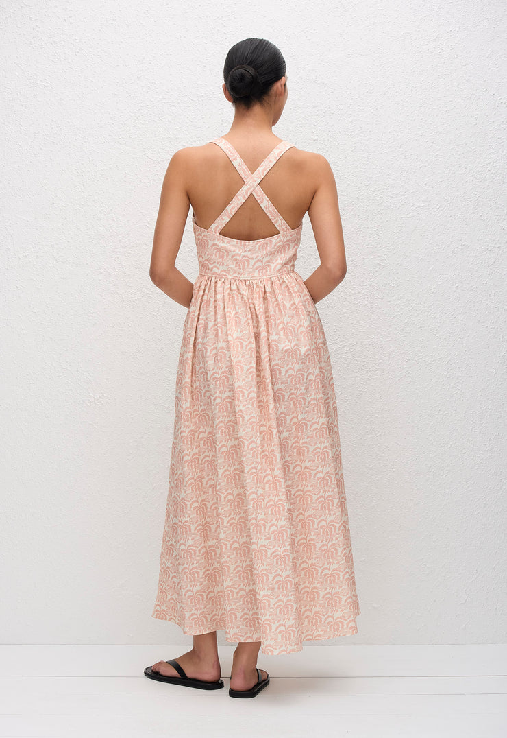 Crossback Linen Dress - Oasis - Matteau
