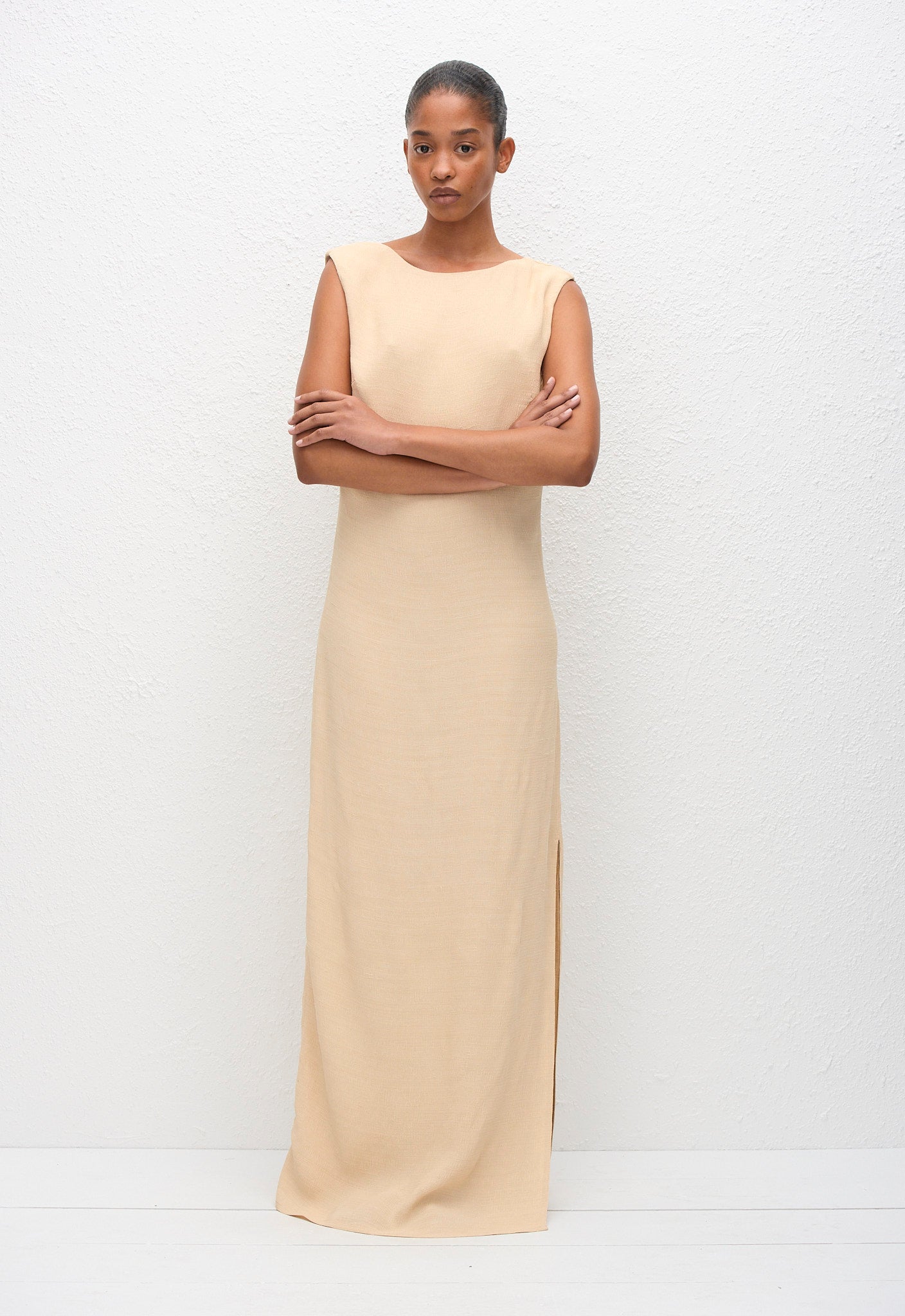 Cowl Back Dress - Flax - Matteau