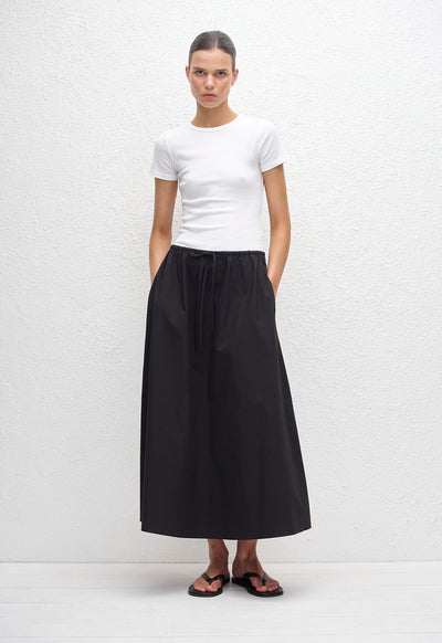 Drawcord Skirt - Black - Matteau