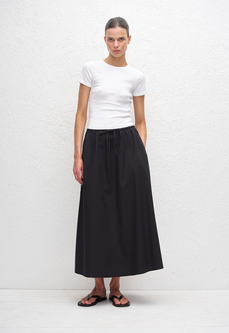Drawcord Skirt - Black - Matteau