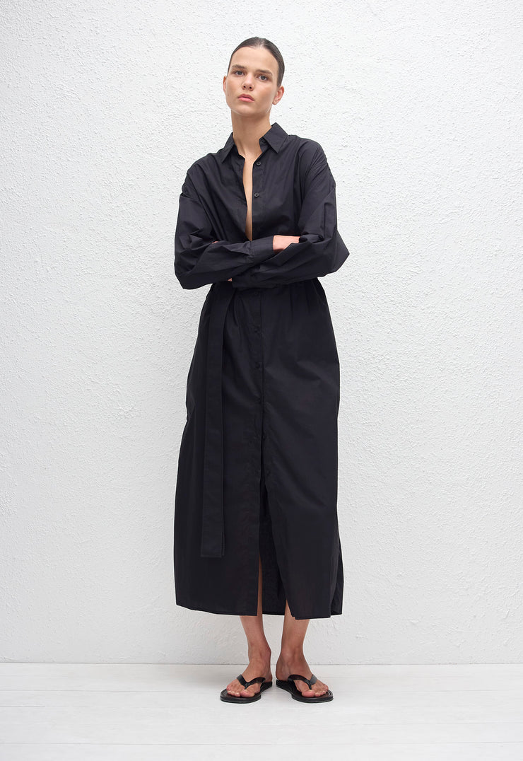 Everyday Shirt Dress - Black - Matteau