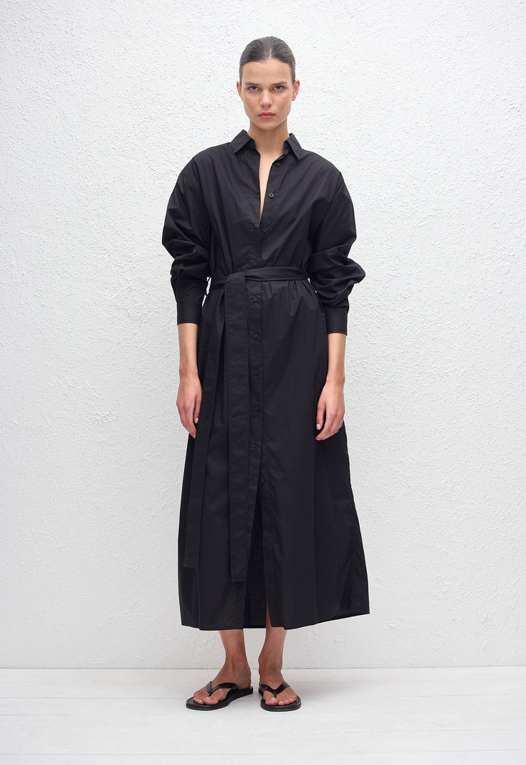 Everyday Shirt Dress - Black - Matteau