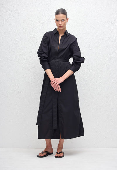 Everyday Shirt Dress - Black - Matteau
