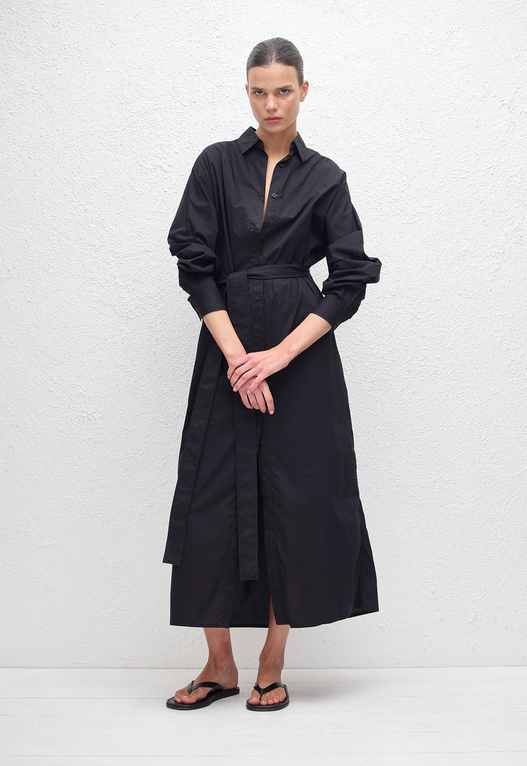 Everyday Shirt Dress - Black - Matteau