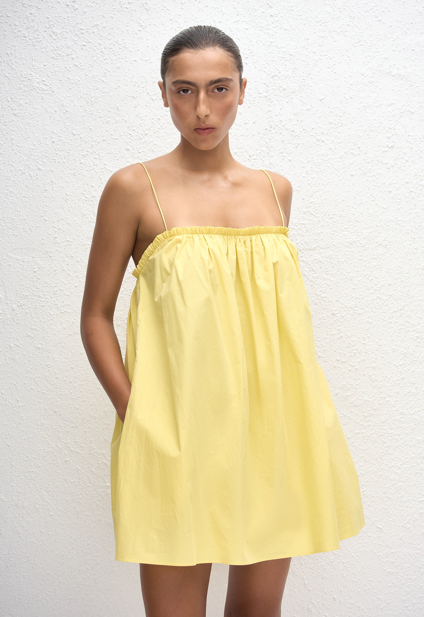 Frill Cami Mini Dress - Limoncello - Matteau