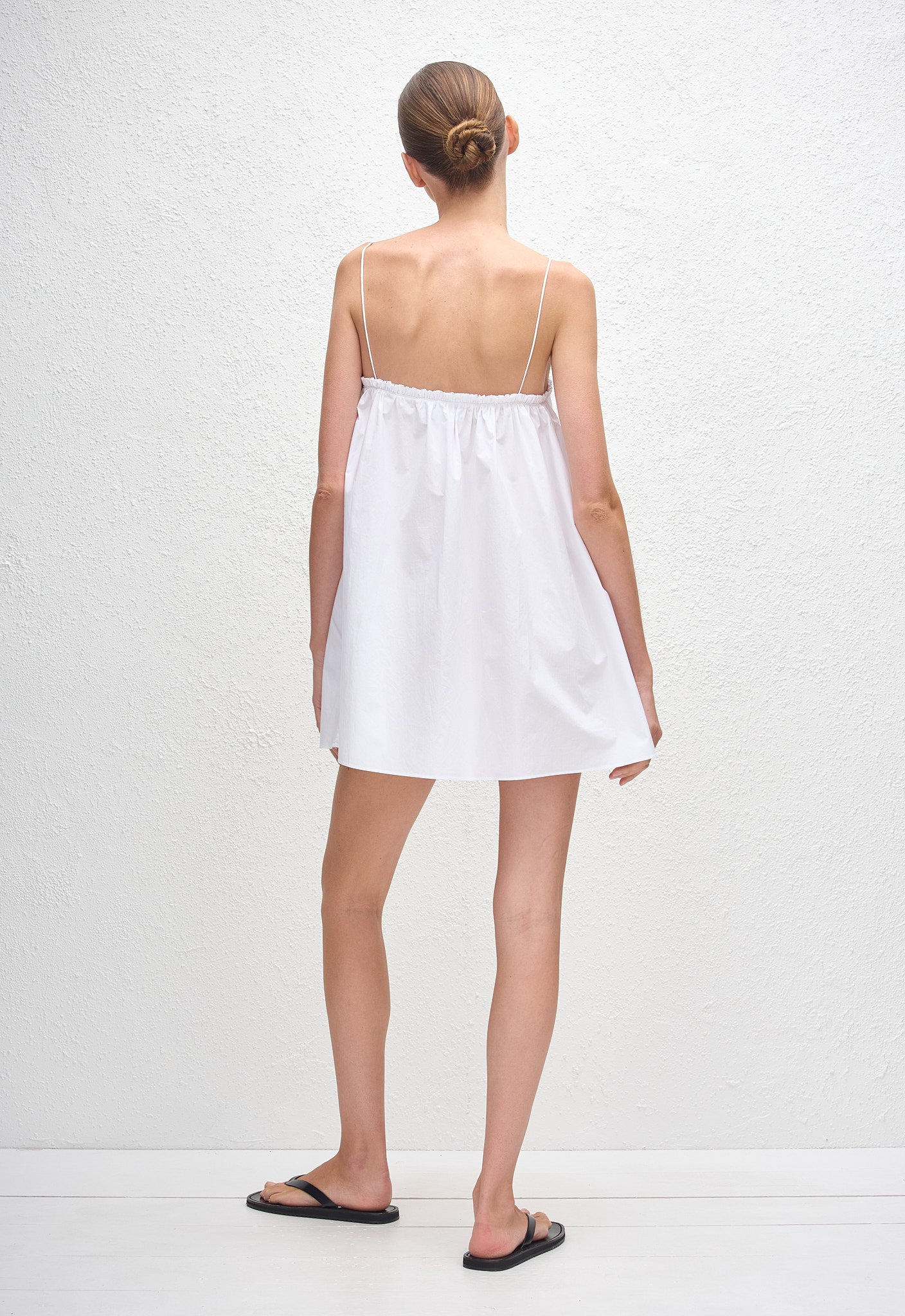 Frill Cami Mini Dress - White - Matteau