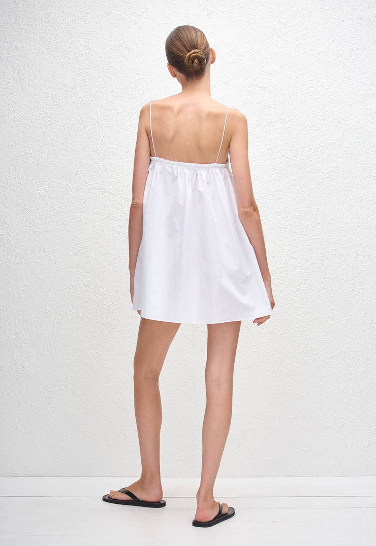 Frill Cami Mini Dress - White - Matteau