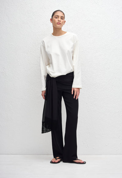Fringe Scarf - Black - Matteau