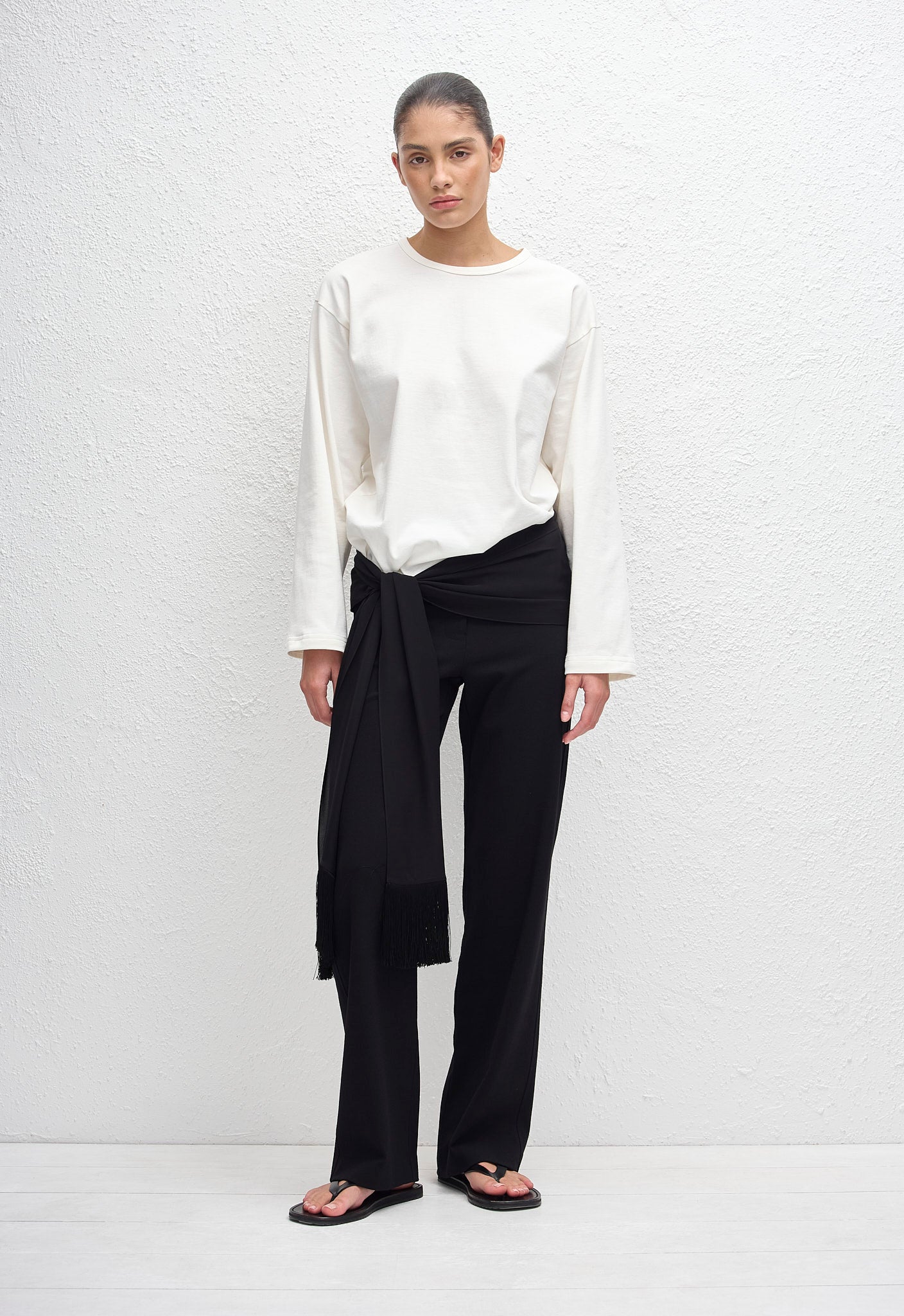 Fringe Scarf - Black - Matteau