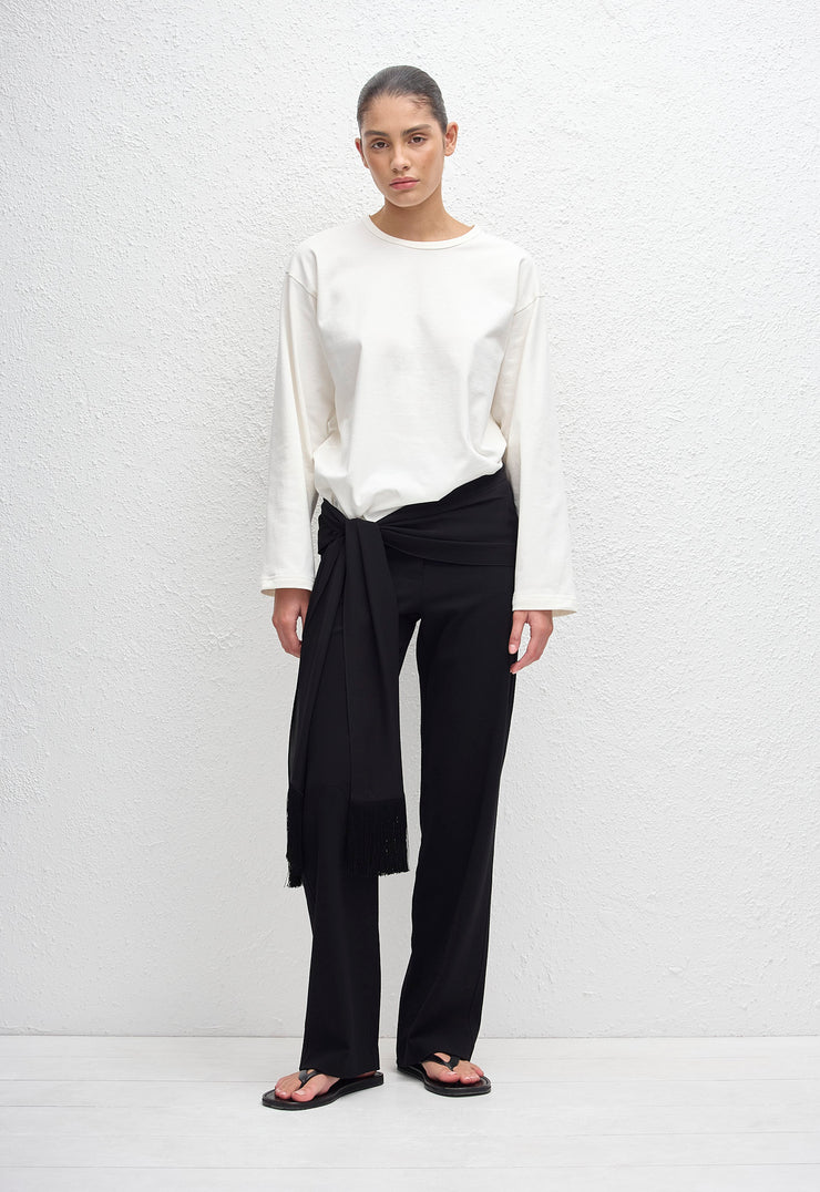 Fringe Scarf - Black - Matteau