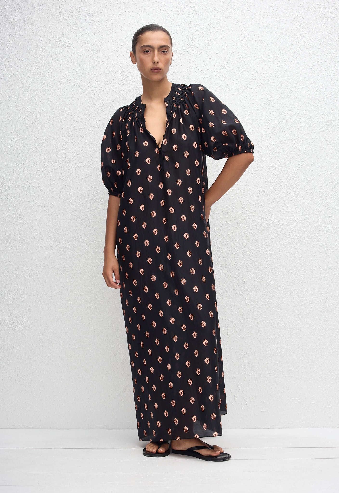 Gathered Yoke Popover Dress - Vida - Matteau