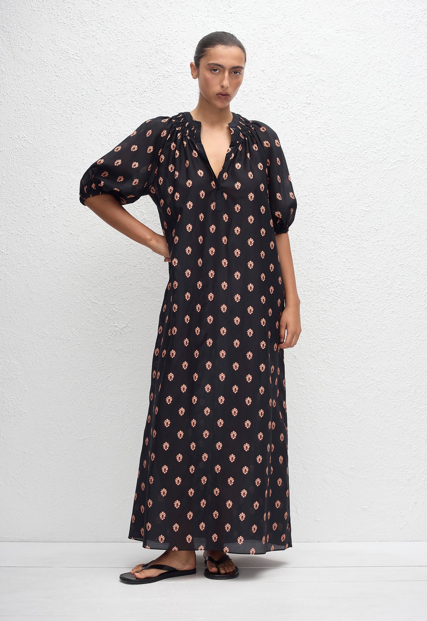Gathered Yoke Popover Dress - Vida - Matteau