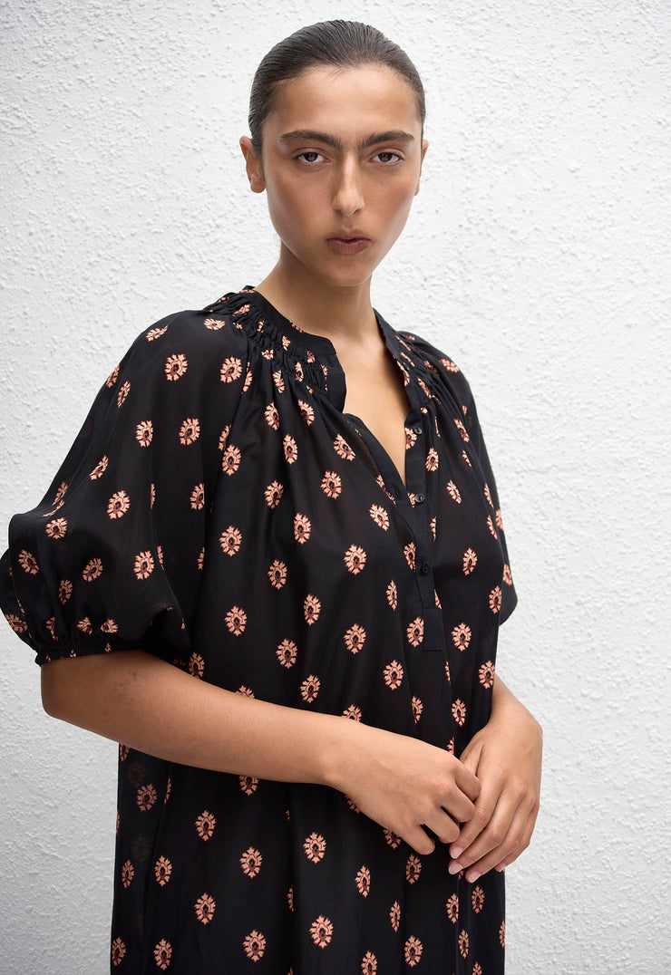 Gathered Yoke Popover Dress - Vida - Matteau