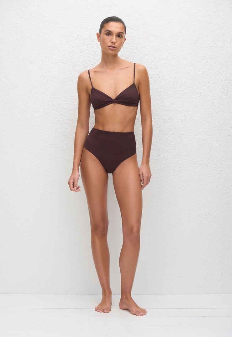 High Waist Brief - Aubergine Crinkle - Matteau